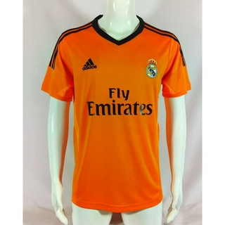 เสื้อยืดแขนยาว ลายฟุตบอล Real Madrid Second Away Game 13 14 [เวอร์ชั่นวินเทจ] คุณภาพสูง ไซซ์ S-2XL *