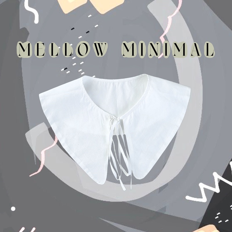 พร้อมส่ง MELLOW MINIMAL ปกคอถอดได้ เทียม ดีไซน์มนหน้าหลัง สีขาว ผ้าฝ้ายอย่างดี เย็บทบ 2 ชั้น