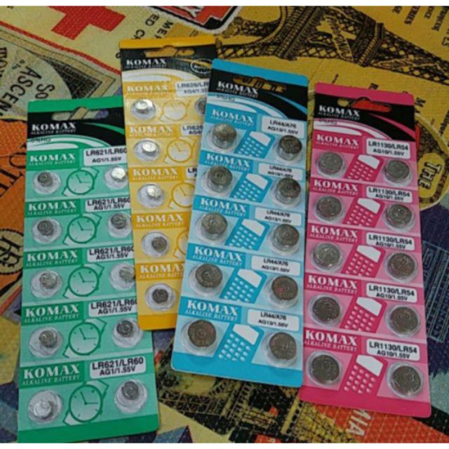 ถ่านนาฬิกา LR621,LR626,LR41,LR1130,LR44 ก้อนละ9บาทค่ะ