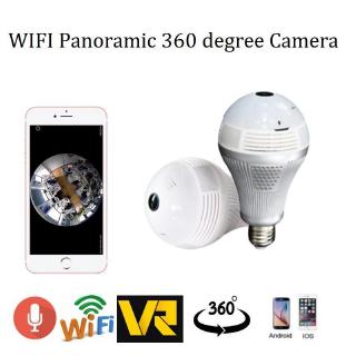 กล้องไร้สาย Wifi โคมไฟ Wi-Fi FishEye 1080P มุมมองแบบ 360 องศา