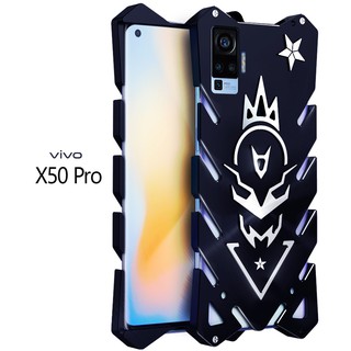 ZIMON Casing for VIVO X50 X50Pro mobile phone metal case vivo X50 Pro aluminum alloy protective shell shockproof bumper fashion hard back cover anti-fall with lanyard