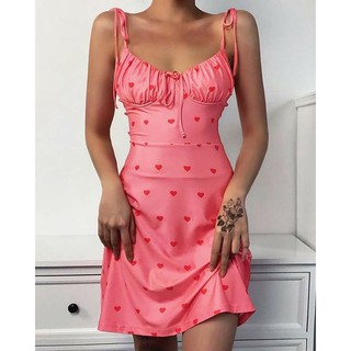 New ladies pink floral mini dress