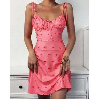 New ladies pink floral mini dress