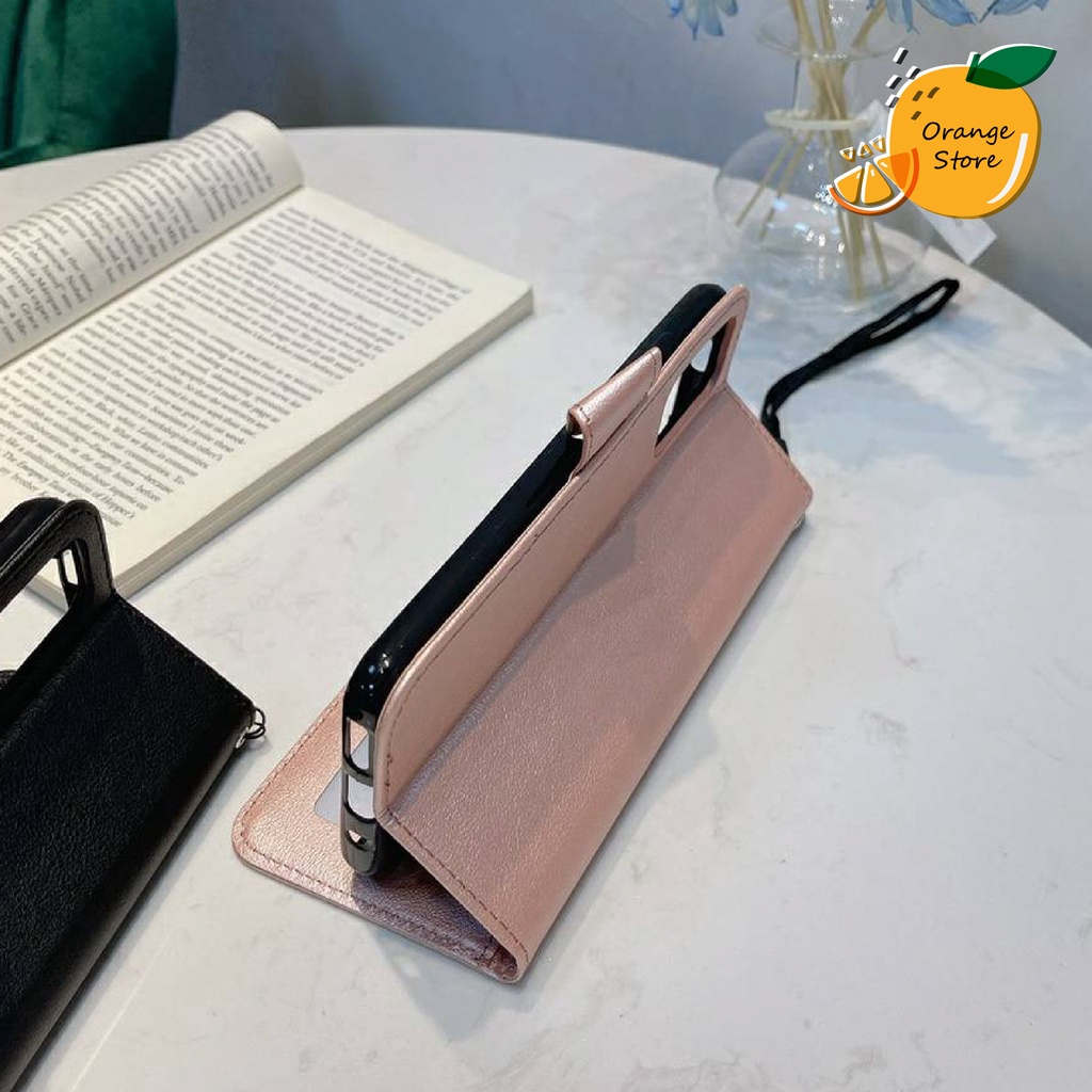 (พร้อมส่งจากไทย) เคส Oppo เคสฝาพับ Boss มีสายคล้องมือ Oppo Reno6(5G) Reno6z(5G) A15 Reno2f Reno5(5g) A3s A59 A57 A39 F11