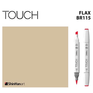 TOUCH TWIN BRUSH MARKER BR115 (FLAX) / มาร์คเกอร์หัวพู่กัน-หัวตัดขนาดกลาง รหัส BR115 (FLAX)