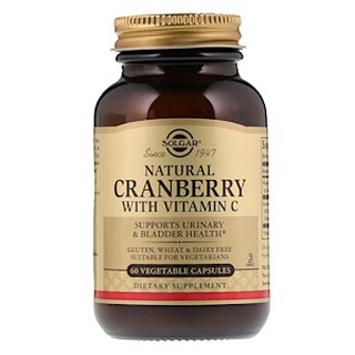 Solgar, Natural Cranberry with Vitamin C, 60 Vegetable Capsules