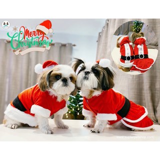 ชุดคริสต์มาส คริสต์มาสสัตว์เลี้ยง ชุดซานต้า ชุดแซนตี้ Christmas เสื้อผ้าสุนัข เสื้อหมา เสื้อแมว ซานต้าหมา ซานต้าแมว