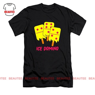 เสื้อยืดคอกลมเสื้อยืด พิมพ์ลายเกม Domino Ice Cream Play Tiles Puzzler ของขวัญสําหรับเด็กS-5XL