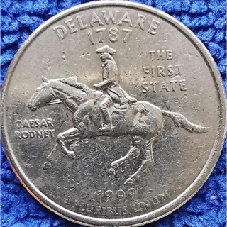 เหรียญ​สหรัฐอเมริกา​ USA, 1 Quarter, Delaware, ชุด​ State Quarter,​ #​2019L, ใช้แล้ว​