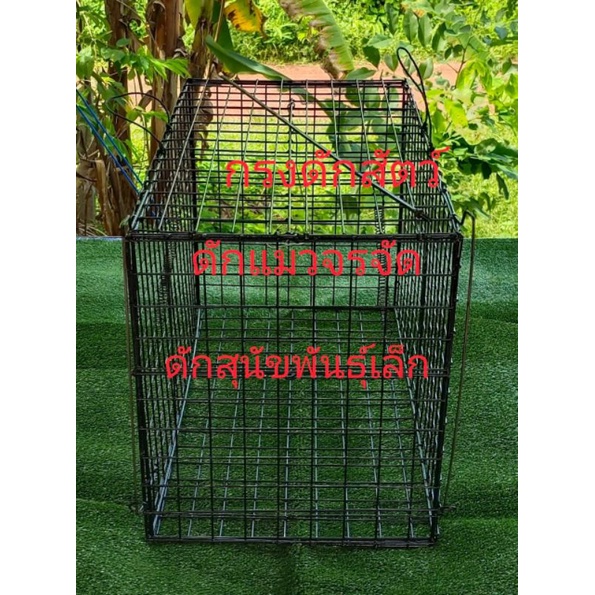 กรงดักแมว กรงดักสัตว์อเนกประสงค์ กว้าง 36 เซน ยาว 66 เซน สูง 40 เซน กรงมีความแข็งแรงดีมากใช้ช่วย เหลือสัตว์บาดเจ็บได้