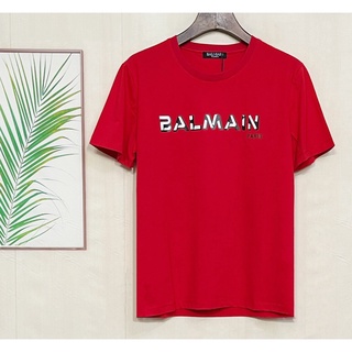 Balma1n เสื้อยืดคอกลม แขนห้าส่วน พิมพ์ลายโลโก้ สีตัดกัน แฟชั่นฤดูร้อน สําหรับผู้ชาย 2022