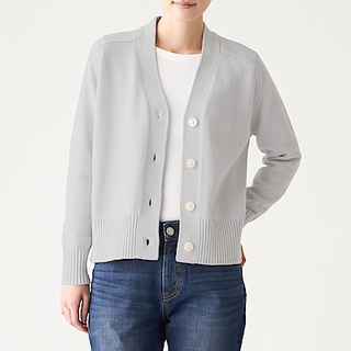 เสื้อไหมพรมผู้หญิง เสื้อคาร์ดิแกนญี่ปุ่น MUJI : Jersey short cardigan #16564296824