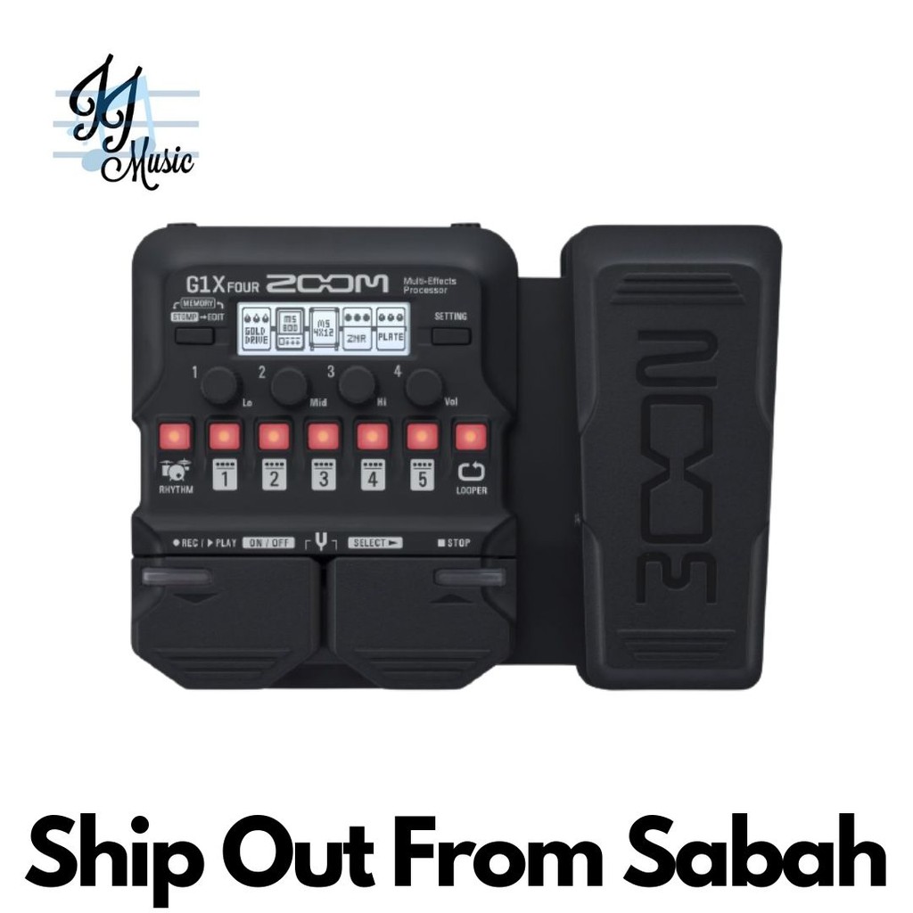 โปรเซสเซอร์ Zoom G1X FOUR Multi-effects พร้อมแป้นเหยียบการแสดงออก (G1XFOUR)
