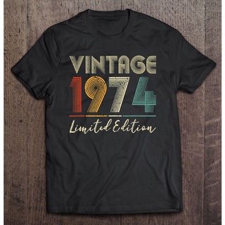 48ปีของขวัญวินเทจ1974 Limited Edition 48Th วันเกิดเสื้อยืดสำหรับผู้ชายเสื้อผ้าสตรีเสื้อยืดสำหรับเสื้อยืดสตรีแขนสั้น