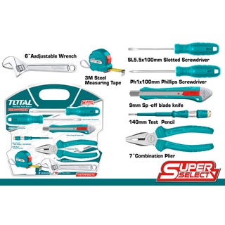 Total ชุดเครื่องมือช่าง 7 ชิ้นชุด รุ่น THKTHP90076 ( 7 Pcs Hand Tools Set ) ชุดเครื่องมือ