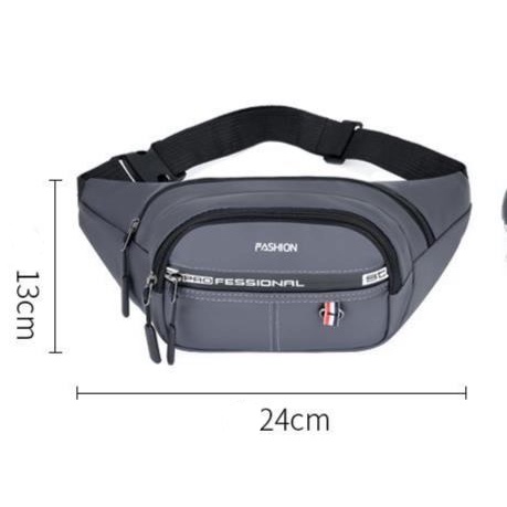 (w194) กระเป๋าคาดอกคาดเอว ผิวผ้ากันน้ำ แต่งห่วงห้อยกุญแจ vgetbag