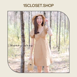 เดรสจีบอกแขนตุ๊กตาสีพื้น มีเชือกผูกเอว *งานป้าย NANNY*