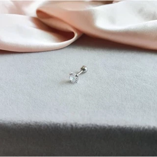 (1ข้าง)จิวกลม จิวเพชร ต่างหูสแตนเลสแบบเกลียวหมุน1.2mm จิวแฟชั่น จิวเกาหลี จิวหูเพชร จิวน่ารัก