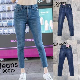 G.D.Jeans รุ่น 90072#กางเกงยีนส์ขายาวผ้ายืดทรงเดฟงานปักลายมิกกี้เมาส์ตามเทรนหน้าหลังกระเป๋า 💦💦