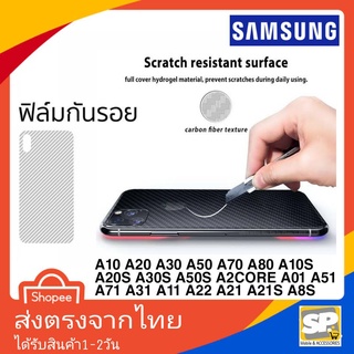 ฟิล์มหลังเคฟล่า Samsung A10,A20,A30,A50,A70,A80,A10S,A20S,A30S,A50S,A2Core,A01,A51,A71,A31,A11,A22,A21,A21S,A12