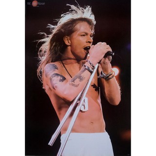 โปสเตอร์ รูปถ่าย คอนเสิร์ต วง ดนตรี ร็อค Axl Rose 1983 POSTER 24”x35” Inch Guns N Roses Hollywood Rose L.A. Guns ACDC