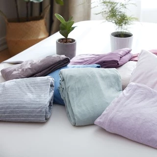 ผ้าปูที่นอน ชนิดผ้าฝ้าย สีพื้น สไตล์ญี่ปุ่น ขนาด 3.5/5/6 ฟุต
