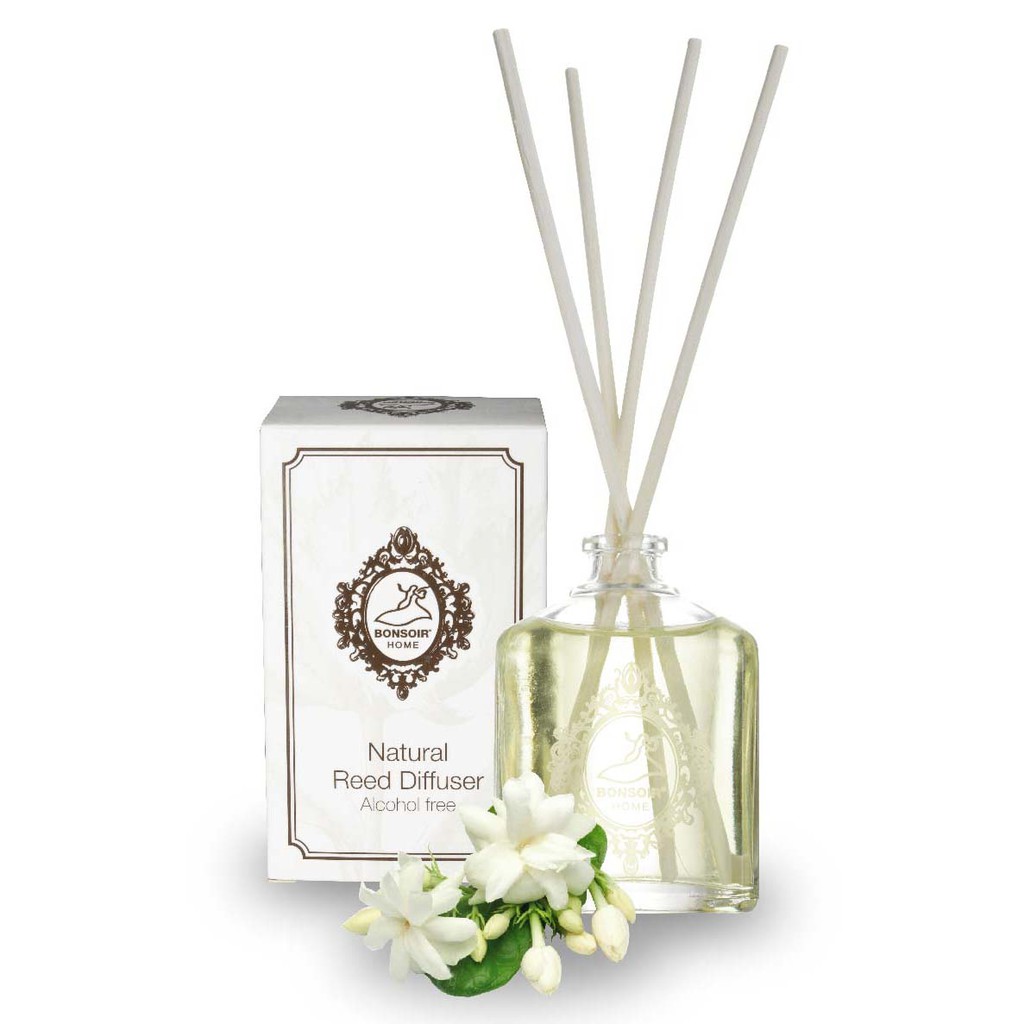 (SIAM JASMINE) ก้านไม้หอมปรับอากาศ บองซัวร์โฮมสยามจัสมิน 55 ML.*ไม่มีส่วนผสมของแอลกอฮอล์ กล่องขาว