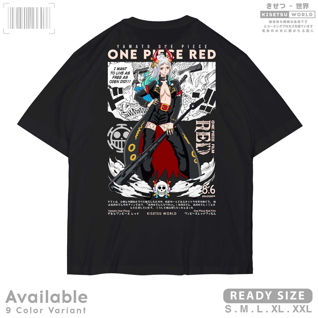 เสื้อยืด พิมพ์ลายมังงะญี่ปุ่น One PIECE RED FILM YAMATO x A2517 Kisetsu