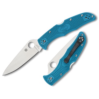 มีดพับ Spyderco Endura Flat Ground VG10 Satin Plain Blade, Blue FRN Handles (C10FPBL)