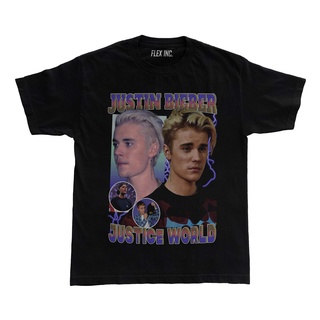 เสื้อยืด แบบหนา พิมพ์ลาย Justice World Tour Justin Bieber Music สําหรับผู้ชาย