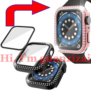 เคส Pc + ฟิล์มกันรอย 2 In 1 สําหรับ Apple Watch Se / 6 / 5 / 4 / 3 / 2 / 1 , 38 / 42 / 40 / 44