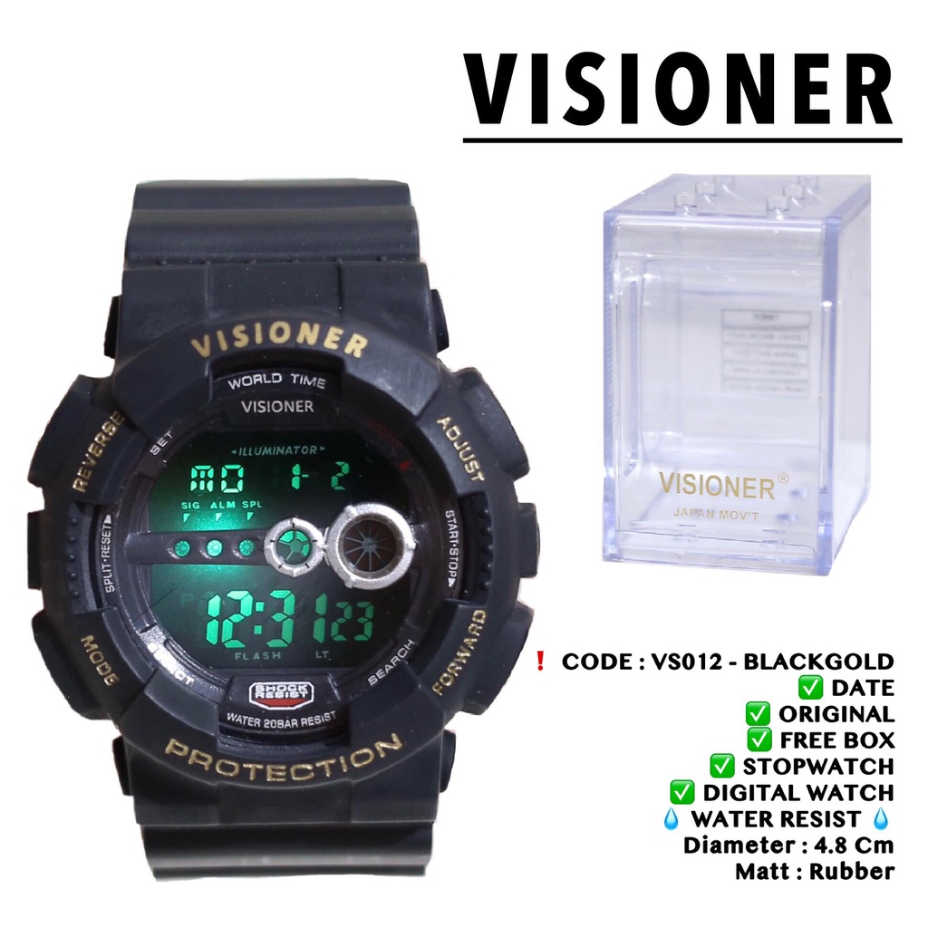 Original VISIONER FREE BOX DIGITAL นาฬิกาข้อมือ LED สําหรับผู้ชายและ ...