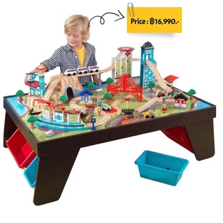 KidKraft Aero City Train Set &amp; Table with 85 accessories โต๊ะรถไฟเมืองจำลองไม้ ขนาดใหญ่