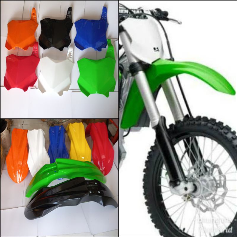 แพ็คเกจบังโคลนหน้า + บอร์ดหมายเลข KXF KX 250 HRV ดัดแปลง KLX DTRACKER CRF WR SUPERMOTO TRAIL