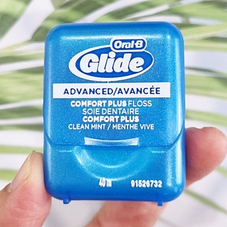 ไหมขัดฟัน ออรัลบี ไกลด์ แอดวานซ์ ยาว 40 เมตร Glide Advanced Comfort Plus Floss Clean Mint 40m (Oral-B®)