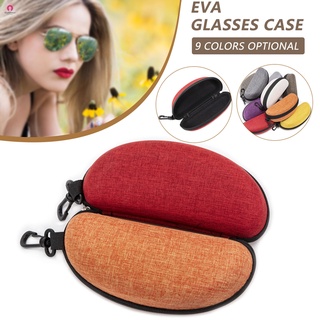 กล่องเคส EVA ใส่แว่นตากันแดด มีซิป ขนาดใหญ่ แนวนอน พร้อมหัวเข็มขัดสปริง สีพื้น สําหรับทุกเพศ