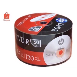 แผ่นดีวีดี DVD-R 4.7Gb 16X ยี่ห้อ HP ของแท้ 50 แผ่น