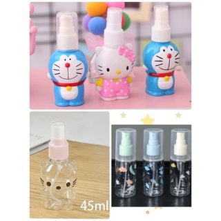 ^พร้อมส่ง^ ขวดสเปรย์ ลายการ์ตูน ขวดสเปรย์คิดตี้ โดเรม่อน แบบพกพา 45ml / 50ml