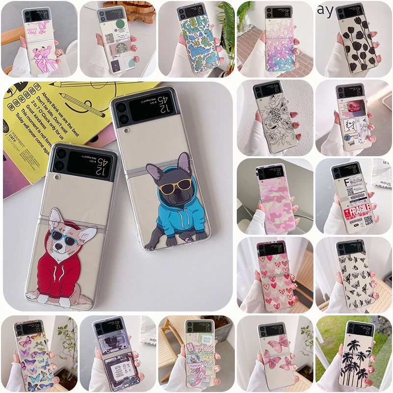 เคสโทรศัพท์มือถือแบบแข็ง ใส บางมาก กันกระแทก ลายการ์ตูนสุนัขน่ารัก สําหรับ Samsung Galaxy Z Flip 4 Z