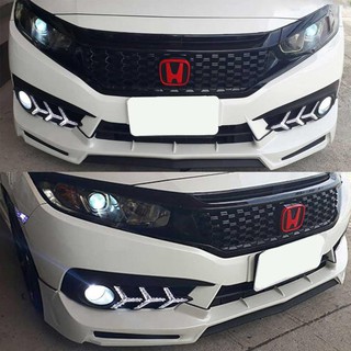 เดย์ไลท์ ฝาครอบสปอร์ตไลท์ ฝาครอบไฟสปอร์ตไลท์ CIVIC 2016 2017 2018 Day Light Style LED Lamborghini แสงสีขาว สัญญาณไฟเลี่ย