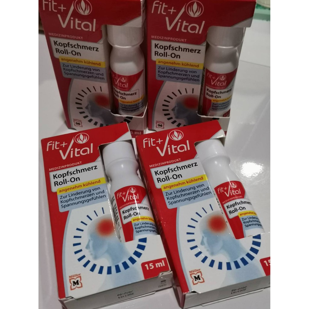 ✅พร้อมส่ง มีบริการเงินปลายทาง(COD)✅ Kopfschmerz-Roll on แบรนด์ Fit + Vital ลูกกลิ้งแก้ปวดไมเกรน (ขนา