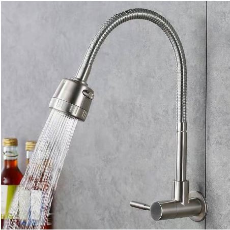 ก๊อกน้ำซิงค์ แบบตั้ง ก๊อกคอดัดผนัง ปรับได้ 2 ระดับ สแตนเลส 304 หมุนได้ 360 องศา รุ่น (FHS-684) (SNK-159) - รูปที่ 5