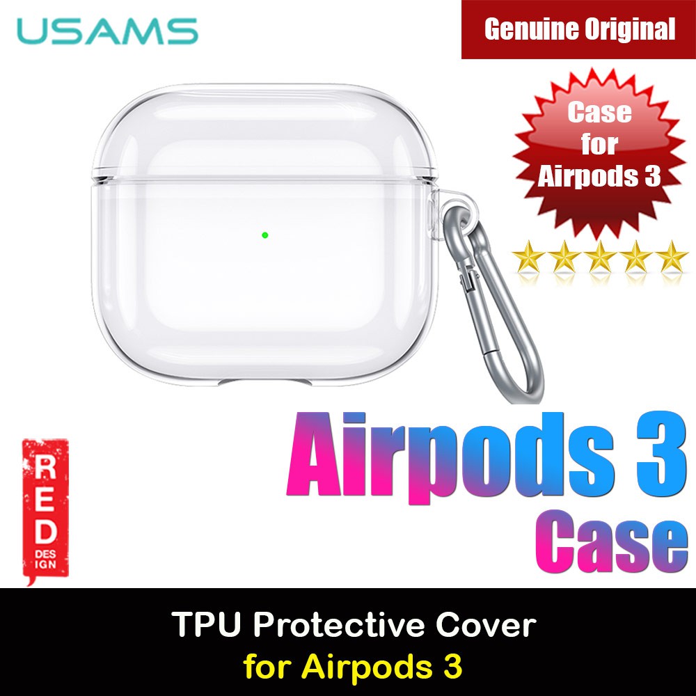 Usams Thin Drop Protection TPU Soft Transparent Case สําหรับ Airpods 3 พร้อม Hook Airpods 3 เคสใส
