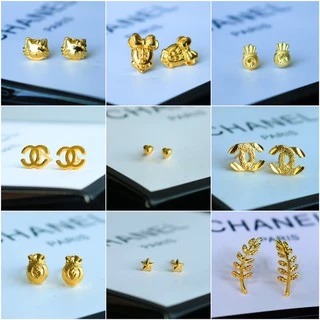 [⚡️ลดเพิ่ม 30% เก็บโค้ดหน้าร้าน] 1คู่ ต่างหู 14K (วัสดุอย่างดี ไม่ลอกดำ แพ้ง่ายใส่ได้) CN Jewelry