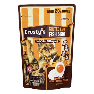 ครัสตี้ส์หนังปลาอบกรอบเคลือบไข่เค็ม 100กรัม Krustys Crispy Fish Skin Coated with Salted Egg 100g.