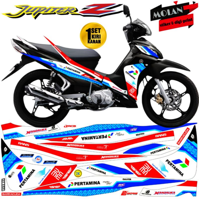 Jupiter Z Robot Variation Striping Sticker Decal 2010-2013 MANDALIKA PERTAINA MOTO GP / Jupiter Z 20