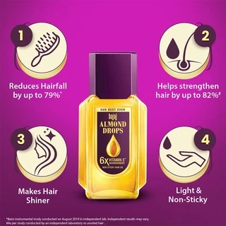 Bajaj Almond Drops 114 ml น้ำมันใส่ผม บำรุงผม ขายดีอันดับ 1 ในอินเดีย ขนาด 114 มล