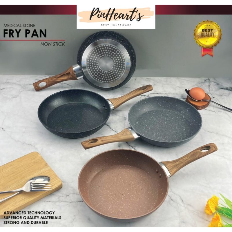 FRY PAN / PAN EGG SUBRON MARBLE GRANITE ขนาด 20CM, 22CM, & 24CM | กระทะทอด