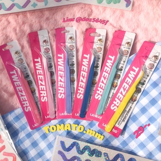 Tweezer ที่คีบสติ๊กเกอร์ สีหวาน แหนบ คอโค้งปลายแหลม สำหรับงานฝีมือ