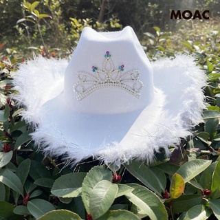 Cowboy Cowgirl Hat with tiara Western Decor Wide Brim Crystal Beaded Adult